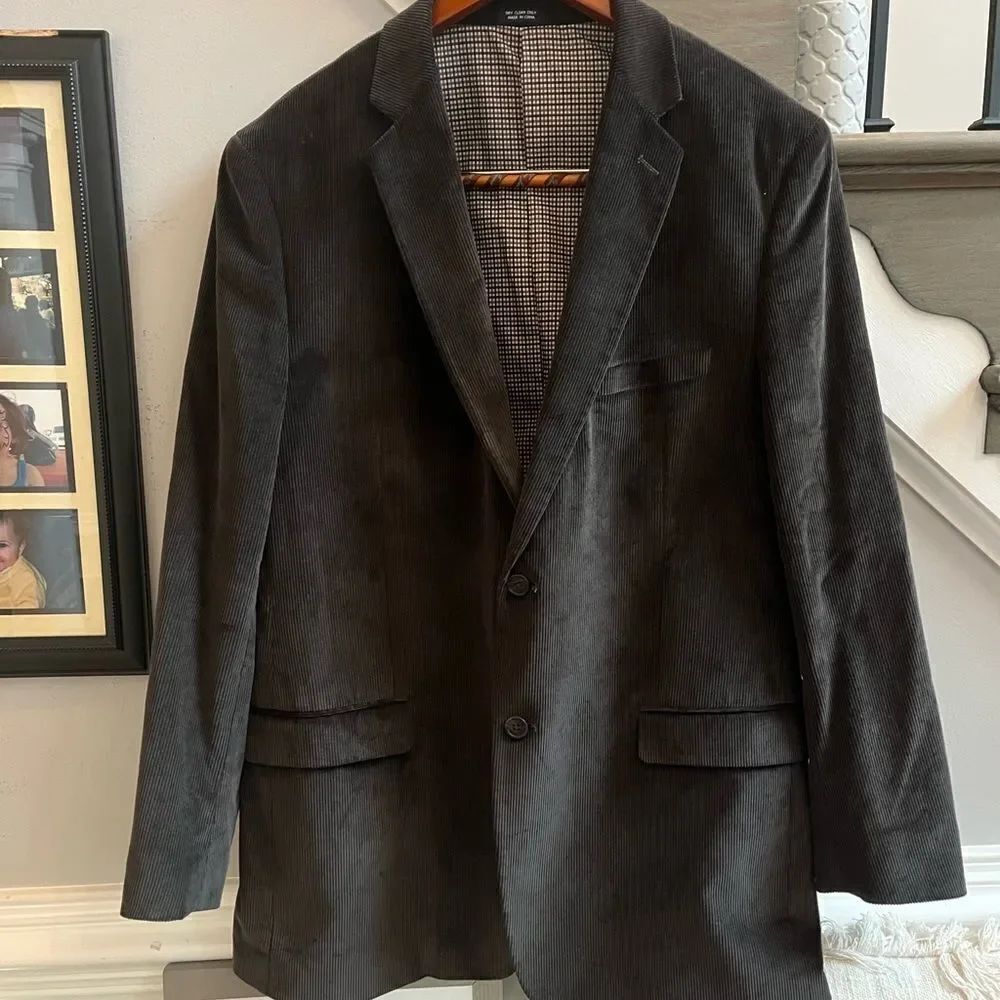 Saddlebred Black Corduroy Blazer Jacket Sports Coat Sz 44L NWOT